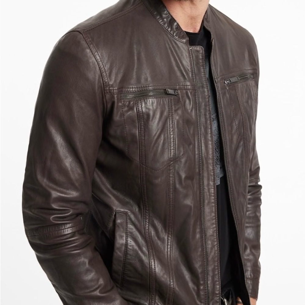 John Varvatos “Brando” Chocolate Leather Jacket - Picture 10 of 11